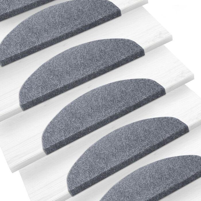 Килимки для сходів з текстильного волокна casa pura для внутрішнього використання - 15 шт. Самоклеючий захист для сходів, килимок