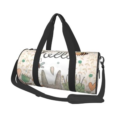 Дорожня сумка Квітучий зайчик, спортивна сумка з метеликами та бджолами для чоловіків та жінок, сумка-мішок для моря/басейну