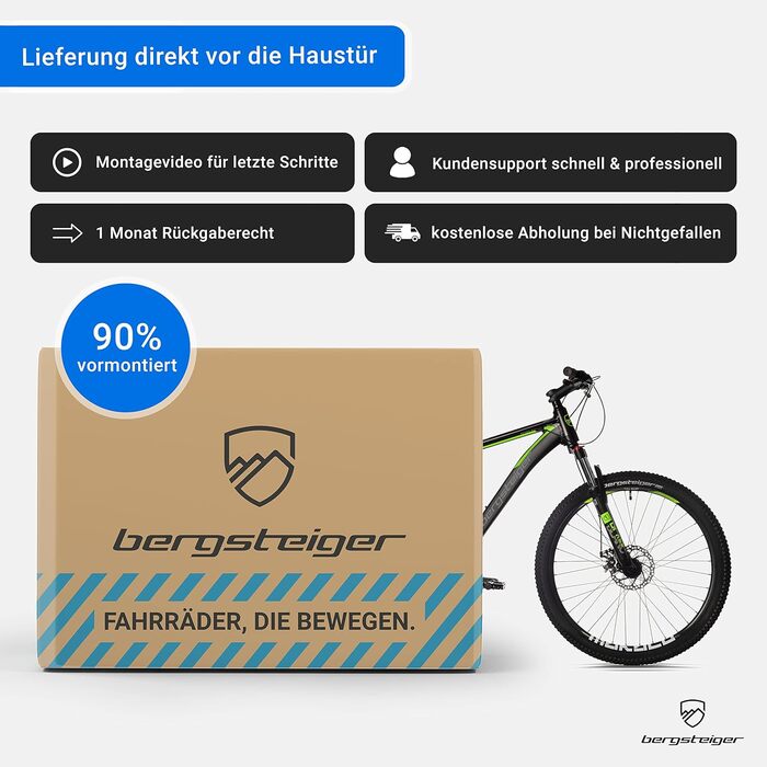 Гірський велосипед Bergsteiger Makalu 29 дюймів, алюміній, підходить для велосипедистів зростом від 160 см, дискові гальма, 21 швидкість, хардтейл, велосипеди для хлопчиків та чоловіків