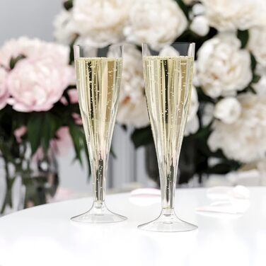 Набір келихів для шампанського з пластику 100 мл з калібрувальною міткою Келих для шампанського кришталево-прозорий без вмісту BPA