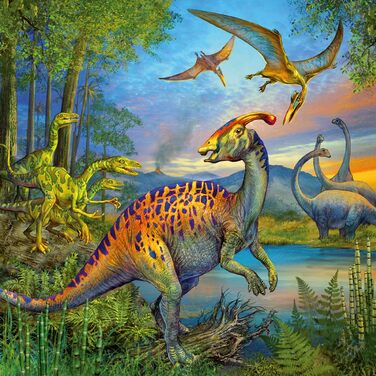 Дитячий пазл Ravensburger - 09317 Fascination Dinosaurs - Динозавр для дітей від 5 років, 3x49 елементів, іграшка динозавр для 1 г