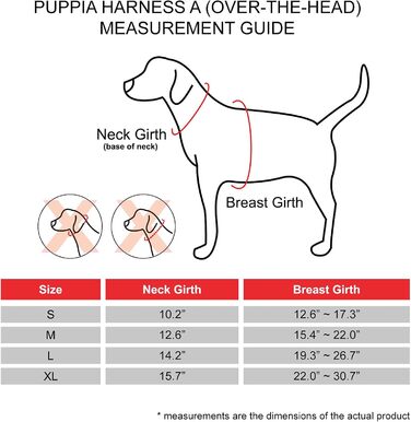 Шлейка Puppia Serval A для собак малих та середніх порід - регульована та зручна, чорна, розмір S