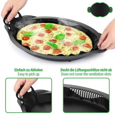 Перманентна фольга для випічки Siegvoll для багаторазового паперу для випічки Thermomix Varoma Shelf Набір з 3 аксесуарів для фольги для випічки Thermomix TM6 TM5 TM31 екологічно чиста та стійка, листи 3 шт. и чорні