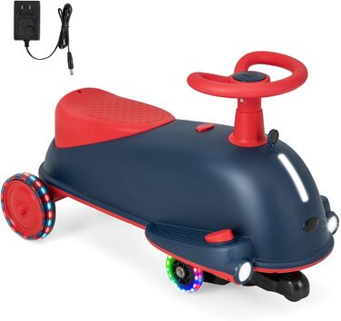 В 1 дитячий електромобіль та гірка у формі дельфіна, дитячий автомобіль з підсвічуванням коліс та передньою фарою, дитячий транспо