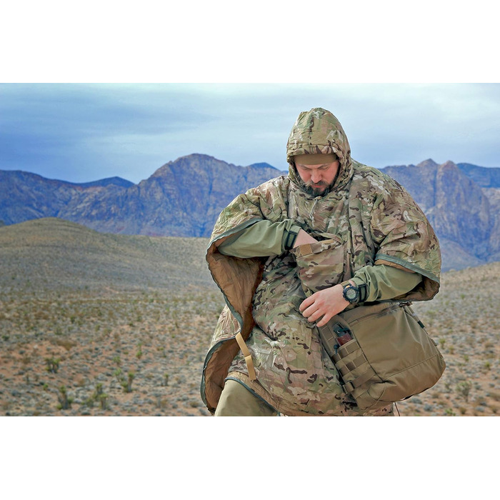 Військове пончо Helikon-Tex Swagman Roll, багатоцільове пончо від дощу та надзвичайних ситуацій, спорядження для виживання, ковдра та куртка Woobie, один розмір, колір аквамаринового синього кольору