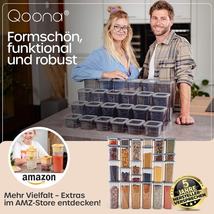 Герметичні контейнери для зберігання з кришками комплект з 24 предметів Антрацит - Штабелюються та економлять місце для кухні, герметичні банки для зберігання, контейнери для борошна, харчові контейнери, контейнери для зберігання, коробки для зберігання А