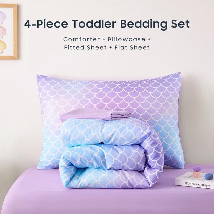 Комплект дитячої постільної білизни для дівчаток Wake In Cloud, 4 предмети, м'який комплект для дитячого ліжечка з ковдрою, прости