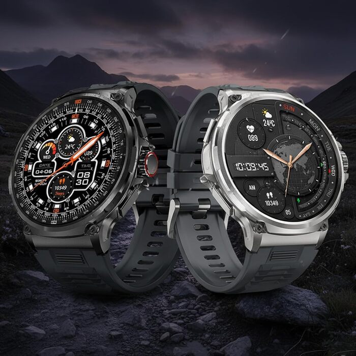 Розумний годинник Zeus для чоловіків, 1,85-дюймовий дисплей, дзвінки через Bluetooth, монітор здоров&39я, надійний час роботи від батареї, сумісний з iOS та Android