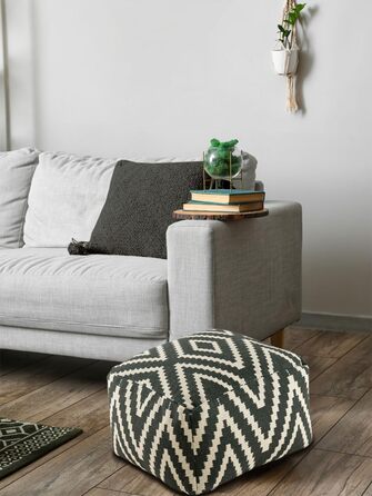 Килим куб сидіння 50x50 H35см пуф підніжка підлогова подушка підніжка колір чорний