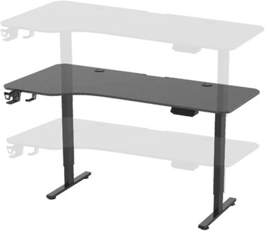 Стіл з регульованою висотою Stryn 160x75 см Електричний стіл Робочий стіл з функцією пам&39яті висоти від 72 до 117 см Чорний 160 x 75 см