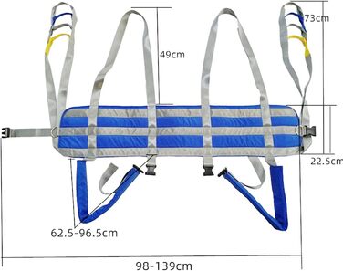 Підйомник пацієнта, Строп для пацієнта, Люди похилого віку з обмеженими можливостями, Допоміжні засоби для стояння, Баріатричне обладнання для людей з обмеженими можливостями, Медичний підйомник, Регульована талія (колір синій, Висота)