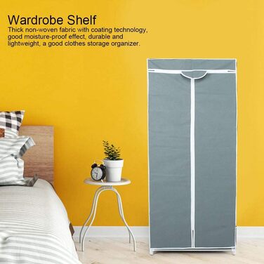 Тип на блискавці, неткане полотно, шафа, полиця, органайзер для зберігання, товстий, міцний, легкий, вологостійкий, для спальні, (сріблясто-сірий)