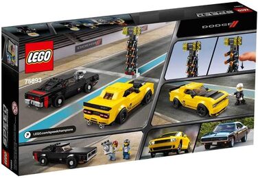 Конструктор LEGO 75893 Speed Champions 2018 Dodge Challenger SRT Demon і Dodge Charger R/T 1970 року, ралійний автомобіль, іграшко