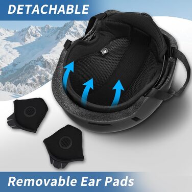 Лижний шолом з лижними окулярами та лижною маскою, DXH816 Лижні шоломи для жінок та чоловіків зі знімними амбушурами, дихаюча амортизація, стійкість до ультрафіолету, регульований сноубордічний шолом для катання на лижах, матово-чорний лижні окуляри M