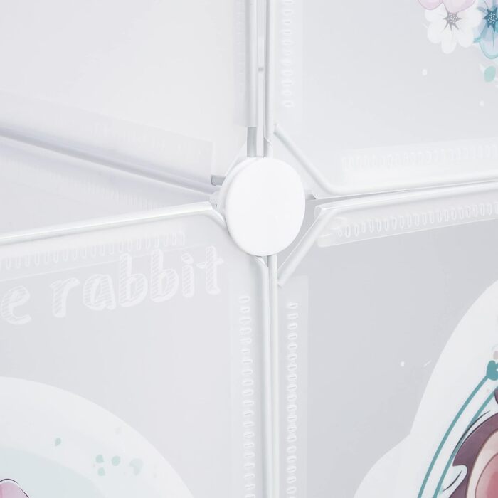 Дитячий стелаж Relaxdays, 2 вішалки для одягу, дверцята з тваринками, ВхШхГ 145x110x37 см, дитяча шафа зроби сам, білий