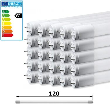 Упаковок світлодіодна люмінесцентна лампа 120см GLASS T8 G13 18W неонова трубка трубка трубка лампи трубка (нейтральний білий), 25