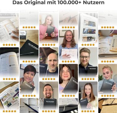 Щоденник успіху ОРІГІНАЛ - Книга-щоденник для фокусування, структурування та мотивації (вкл. відеокурс) Щоденник для дорослих, Планувальник, Книжковий щоденник, Щоденник (чорний)