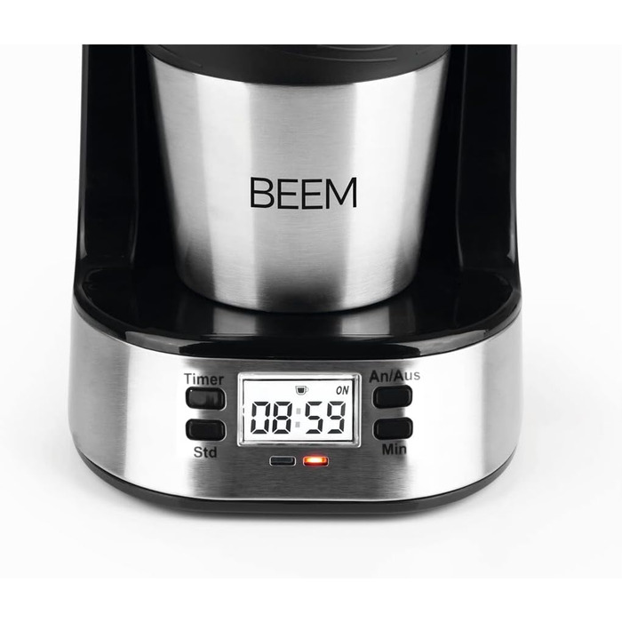 Кавоварка BEEM THERMO 2 GO з одним фільтром і термокружкою 0,4 л Постійний фільтр З 24-годинним таймером для кухля гарячої кави вранці без очікування 750 Вт