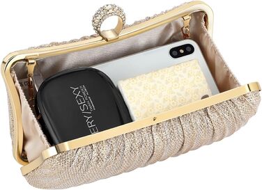 Золотий клатч жіночий елегантна сумочка на ланцюжку для вечірок, весіль та особливих подій