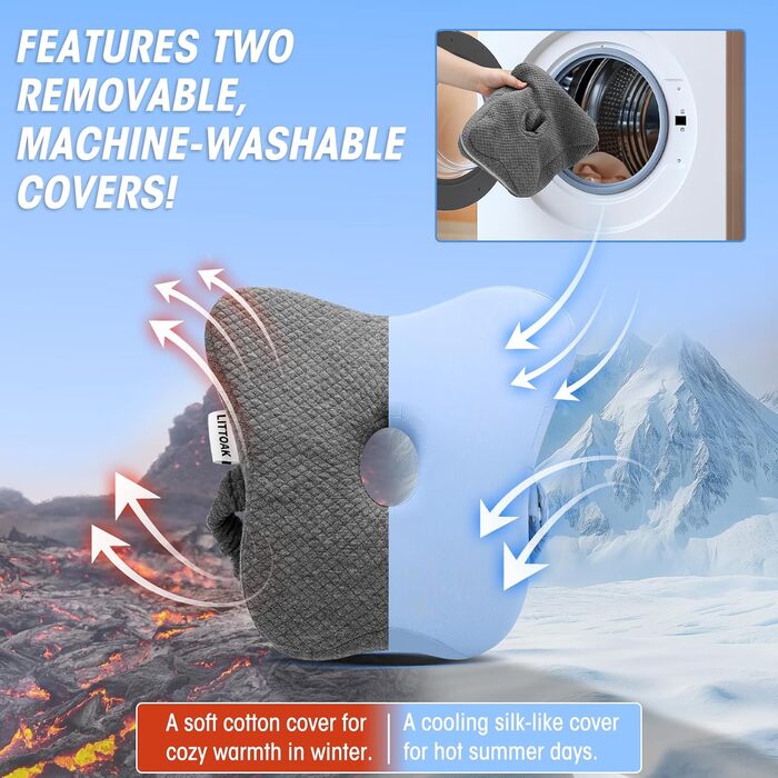 Подушка для колін для тих, хто спить на боці, та при болях при ішіасі, два чохли, які можна прати в пральній машині, та захисна внутрішня підкладка, подушка для колін з піни з пам&39яттю форми зі знімним та регульованим підтримуючим ремінцем, лише ОДНА по