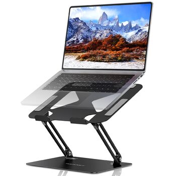 Стійка для ноутбука TECKNET, складана, ергономічна, металева підставка для ноутбука, сумісна з моделями 10-17,3 дюймів, чорна