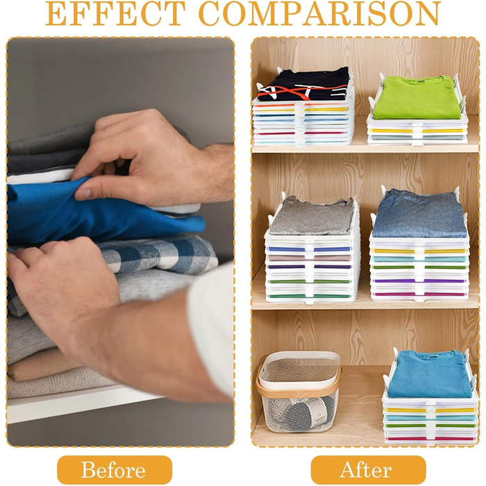 Організатор для футболок BoxLegend, який можна складати, органайзер для шафи, органайзер для гардеробу для дорослих і дітей, який