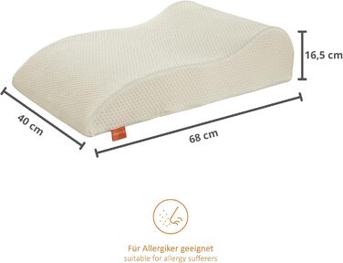 Подушка для підняття ніг sleepling, подушка для ніг, позиціонуюча подушка для дорослих, подушка для колін 40 x 68 x 16,5 см, 100 поліестер, можна прати при 60 градусах, стандарт Oeko-Tex 100, зроблено в ЄС 40 x 68 x 16,5 см поліестер