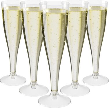 Набір келихів для шампанського з пластику 100 мл з калібрувальною міткою Келих для шампанського кришталево-прозорий без вмісту BPA