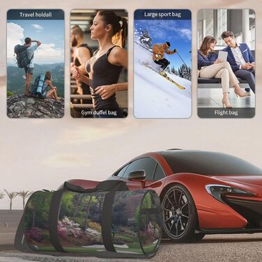 Дорожня сумка з чорно-золотим дизайном, кругла форма, великий об'єм, легка та міцна. Ідеальний подарунок для подорожей, походів, ділових поїздок та занять гольфом, універсальний розмір.