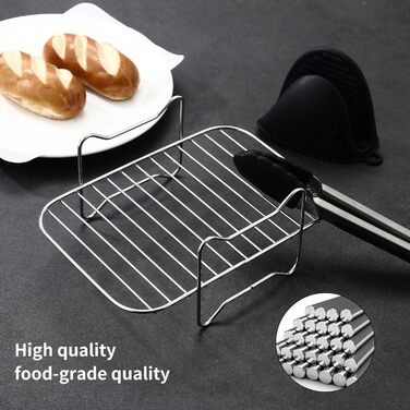 Набір аксесуарів для двозонної фритюрниці з 12 шт., підходить для Ninja Foodi AF400EU AF300EU 7.6L-9.5L та інших наборів аксесуарів для двозонної аерофритюрниці, включаючи гриль для глибокого смаження, папір для випічки