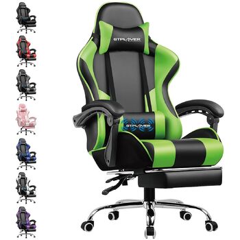 Офісне крісло Ігрове крісло Масажне ігрове крісло Ергономічне ігрове крісло з підставкою для ніг, м&39яке ігрове крісло, обертове крісло 150 кг, зелене