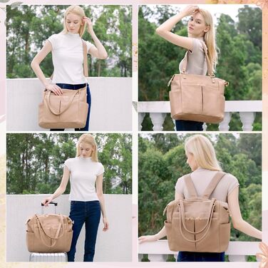 Пеленальна сумка MOMINSIDE, сумка-сумка, шкіряна пеленальна сумка, рюкзак з 14 кишенями для мами, тата, список бажань для дитини,