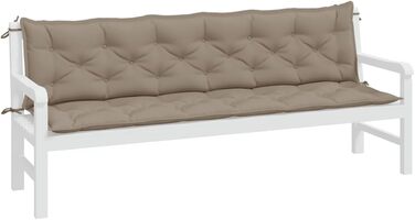 Подушки для садових лавок JUDYY 2 шт. Taupe 200x50x7 см Оксфорд Тканина, Меблі для патіо, Погодостійка лавка, Вулична лавка, Паркова лавка, Садові лавки, Декоративна лавка, Садові меблі - 361743