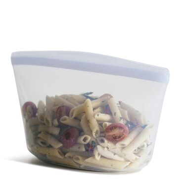 Силіконові пакети Stasher Bowl преміум-класу, багаторазові для їжі, миска на 6 чашок, прозорі, міцні, придатні для використання в духовці, посудомийній машині та морозильній камері, екологічно чисті, не протікають, ланч-пакет, 1419 мл