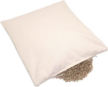 Подушка GIRAFFENLAND з органічного лушпиння спельти 40x40 см, саржева бавовна кремово-білого кольору, з органічним лушпинням спельти, прямий наповнювач