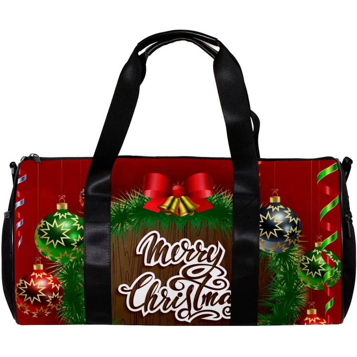 Спортивна сумка, маленька дорожня сумка, сумка для йоги, з святковим різдвяним малюнком, фітнес-сумка для активного відпочинку, сумка-шопер