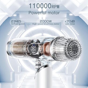 Іонний фен Slopehill 2000 Вт професійний фен, легкий та складаний/низький рівень шуму/магнітний розсіювач/надзвичайно довгий шнур/