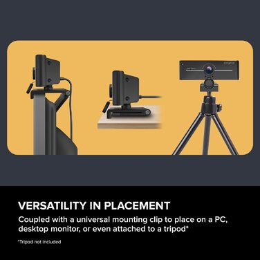 КРЕАТИВ Live Веб-камера Cam Sync 4K UHD USB з компенсацією заднього світла, до 40 FPS, ширококутний об'єктив 95, об'єктив конфіденційності, вбудовані мікрофони, plug and play для ПК та Mac