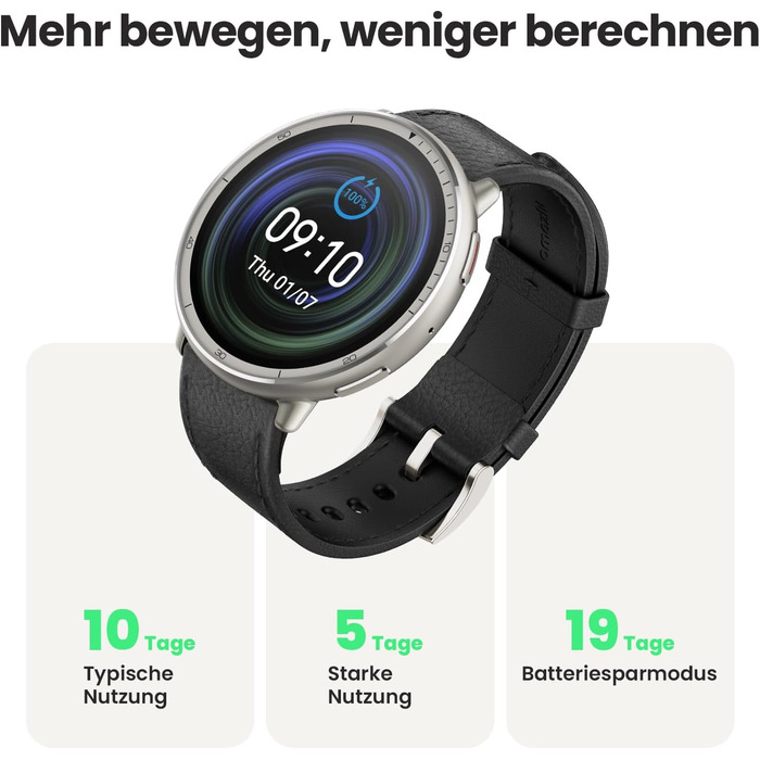Розумний годинник Amazfit Active 2 44 мм, оплата NFC, штучний інтелект, голосове керування, GPS та безкоштовні карти, 10 днів автономної роботи, фітнес-трекер із понад 160 спортивними режимами, водонепроникність 5 атм для Android та iPhone (круглий)