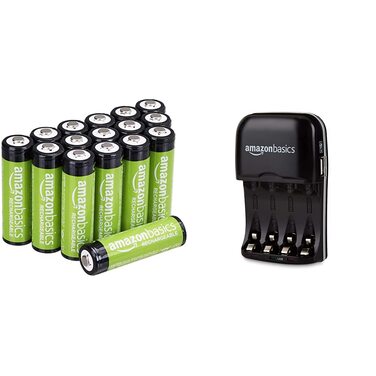 Попередньо заряджені акумуляторні батареї Ni-MH типу AA Storeo Basics 2000 мАг, 16 шт. (фольга батареї може відрізнятися від фотографії продукту) зарядний пристрій для батарей Ni-MH типу AA/AAA та USB-пристроїв