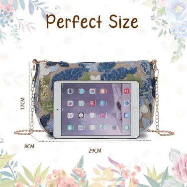 Сук'уту Сумка-клатч з вишивкою паєтками та квітковим мотивом, жіноча, блакитна вечірня сумка через плече