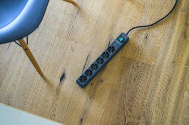 Розетка Brennenstuhl 6-місна із захистом від перенапруги та кабелем 5 м (розетка Eco-Line з вимикачем та підвищеним захистом від д