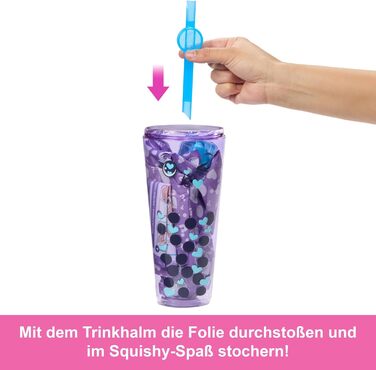 Лялька та аксесуари серії Barbie Pop Reveal Bubble Tea, лялька-модель з ароматизованим молоком таро з домашнім улюбленцем, 8 сюрпр