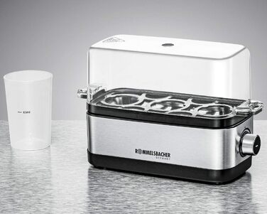 Яйцеварка ROMMELSBACHER ER 300 - на 1-3 яйця, регульована твердість, електронний контроль часу приготування, нагрівальний лоток з