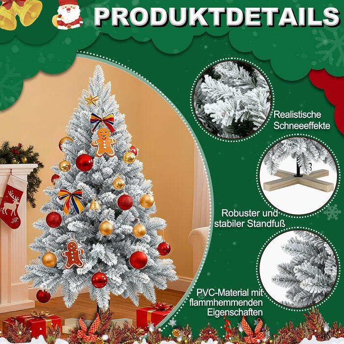 Штучна ялинка з ефектом натуральної білої сніжинки 150 см NAIZY