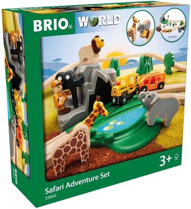 Великий ігровий набір залізниці BRIO World Safari іграшка для дітей від 3 років