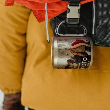 Кухоль з нержавіючої сталі з карабіном, надрукований фотографією - створіть власну фотокухоль