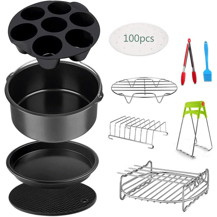 Дюймова універсальна фритюрниця Аксесуари для всіх стандартних фритюрниць XXL 4.2-6.8 літрів - 1ук аксесуарів для фритюрниці, 8-