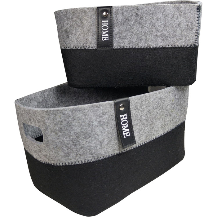 Набір із 2 фетрових кошиків Зберігання для вітальні, ванної кімнати та кухні Для косметики, іграшок тощо Міцний та універсальний