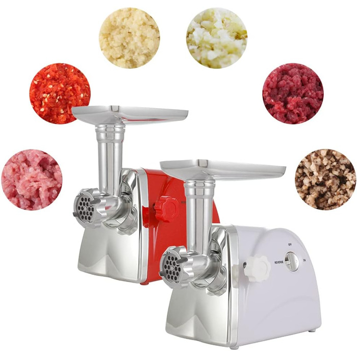 Електрична м'ясорубка для м'яса блокує потужність 800 Вт мідний двигун з нержавіючої сталі лезо ковбаса фарш ковбаса машина червон